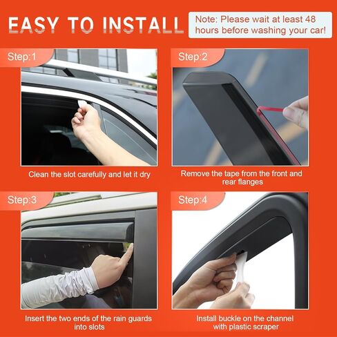 حاجب نافذة واقي المطر الأسود من ACLONG مناسب لسيارة Toyota Corolla 2014 2015 2016 2017 2018 حاجب شمس مضاد للكسر في الجانب، عاكسات النوافذ، حاجبات المطر، مجموعة من 4 قطع in Kuwait