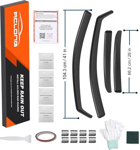 حاجب نافذة واقي المطر الأسود من ACLONG مناسب لسيارة Toyota Corolla 2014 2015 2016 2017 2018 حاجب شمس مضاد للكسر في الجانب، عاكسات النوافذ، حاجبات المطر، مجموعة من 4 قطع in Kuwait