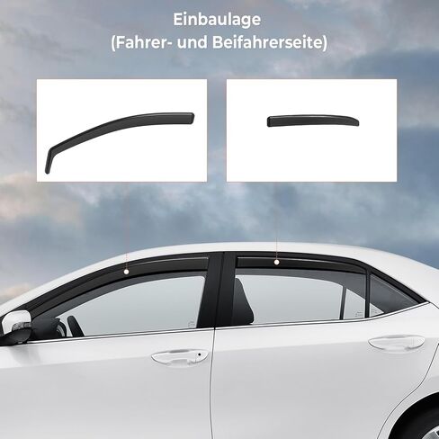 حاجب نافذة واقي المطر الأسود من ACLONG مناسب لسيارة Toyota Corolla 2014 2015 2016 2017 2018 حاجب شمس مضاد للكسر في الجانب، عاكسات النوافذ، حاجبات المطر، مجموعة من 4 قطع in Kuwait