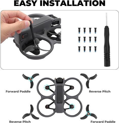 مروحة O’woda Avata 2، 4 قطع CW & CCW بديلة لشفرات أجنحة الطائرة بدون طيار المحمولة لملحقات DJI Avata 2 - أحمر in Kuwait