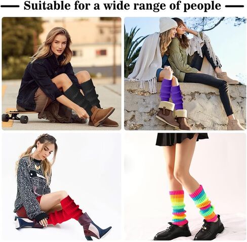 80s Leg Warmers for Women,White Leg Warmers,Leg Warmers for Women Winter,80s Outfit for Women,Long Leg Warmers in Kuwait