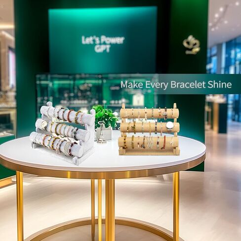 3 Tier Detachable Bracelet Display, Bracelet Holder Display, Bracelet Organizer, Bracelet Display Stand, For Bracelets, Necklaces, Bangles, Headbands, and Watches (Ice Velvet) in Saudi Arabia