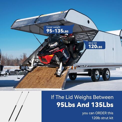 ARANA 44 inch 250LB Gas Struts Spring Shock with 13MM Ball Sockets 44" Extra Long Lift Support for Snowmobile Trailer Heavy Duty Lid Truck Bed Cover Tonneau Cover Trap Door(Fit 200-275LB), 2Pcs in Kuwait