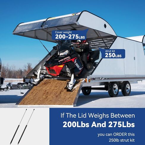 ARANA 44 inch 250LB Gas Struts Spring Shock with 13MM Ball Sockets 44" Extra Long Lift Support for Snowmobile Trailer Heavy Duty Lid Truck Bed Cover Tonneau Cover Trap Door(Fit 200-275LB), 2Pcs in Kuwait