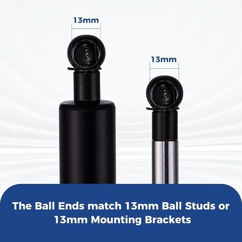 ARANA 44 inch 250LB Gas Struts Spring Shock with 13MM Ball Sockets 44" Extra Long Lift Support for Snowmobile Trailer Heavy Duty Lid Truck Bed Cover Tonneau Cover Trap Door(Fit 200-275LB), 2Pcs in Kuwait