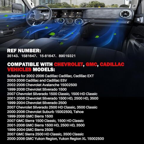 محرك منفاخ سخان HVAC مع قفص مروحة مناسب لمركبات Chevy وGMC وكاديلاك - سيلفرادو، سوبربان، أفالانش، سييرا، يوكون، يستبدل 700191،15-80387، 15-81124، PM2728، PM9201،700101 in Kuwait