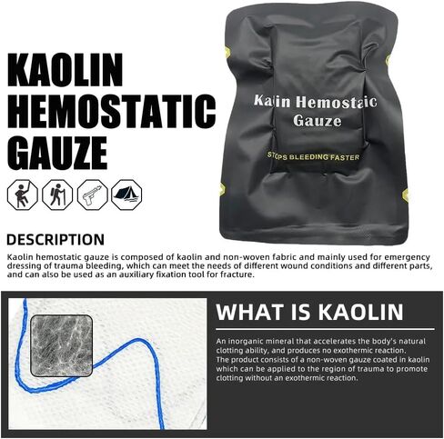 Hemostatic Gauze (Blood Clotting Bandage) Stop Bleeding Gauze First Aid, Quick Clotting Combat Gauze, Compressed Packing Gauze Survival Kit Supplies (Type A-7.5cm*1. 5m/2.95’’X59 inch) in Kuwait