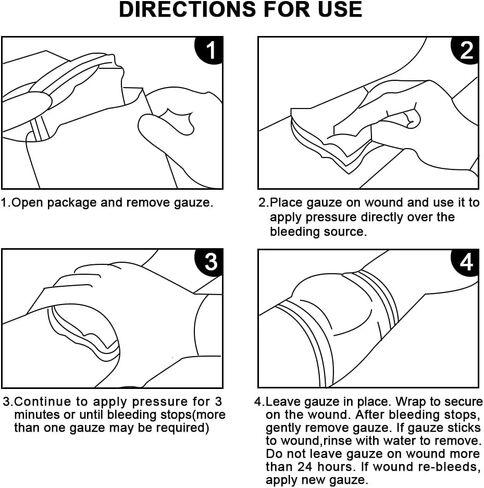 Hemostatic Gauze (Blood Clotting Bandage) Stop Bleeding Gauze First Aid, Quick Clotting Combat Gauze, Compressed Packing Gauze Survival Kit Supplies (Type A-7.5cm*1. 5m/2.95’’X59 inch) in Kuwait
