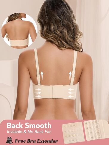 Push Up Bras for Women Wireless No Underwire Bras Backless Full Coverage Bralettes Soft Support Front Closure Bra in Kuwait