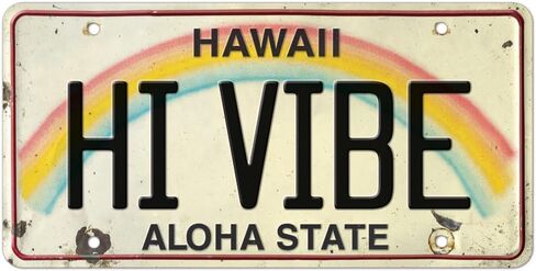 LUV 2 SRF - 6 x 12in Vintage Hawaiian Embossed License Plate in Saudi Arabia