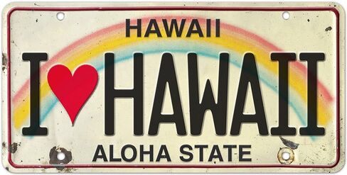 LUV 2 SRF - 6 x 12in Vintage Hawaiian Embossed License Plate in Saudi Arabia