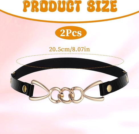 2 Pcs Thigh Garter Belts for women Adjustable Leg Garter High Elastic Fastening Garter Belt PU Simulated Leather Stockings Garter with Gold Chain Buckle Leg Harness for Thigh Strap High Socks, Black in Saudi Arabia