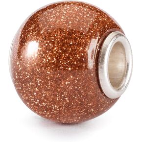 TROLLBEADS Round Brown Goldstone Bead