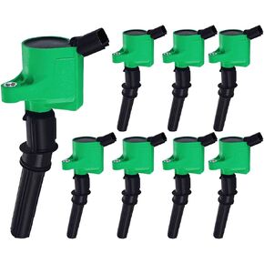 ENA Green Set of 8 Ignition Coil Pack Compatible with Lincoln Mercury Ford E150 E250 E350 E450 Expedition Explorer F150 F250 F350 F-50 F550 Mustang Mountaineer 4.6L 5.4L V8 Replacement for DG508 FD503