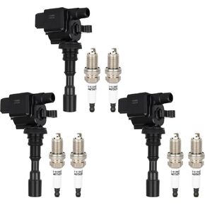 ECCPP UF439 3 ignition coils wilth 6 iridium Spark Plugs,for Kia Amanti 3.5L 2004-2006,for Hyundai XG350 3.5L 2003-2005,for Hyundai Santa Fe 3.5L 2003-2006 ‎C1435, UF-439, 5C1428