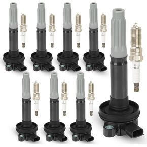 Set of 8 Ignition Coil and 8 Platinum Spark Plugs Compatible with Ford F-150 Mustang 2011-2015 5.0L Replacement for C1802 UF622 DG542