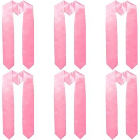 FZBNSRKO 6 Pack Unisex Adult Plain Graduation Stole Sash 72" Honor Stoles for Graduation 2024