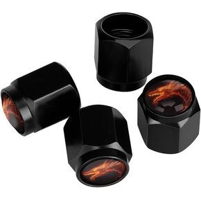 Beautiful Elephant Sunset Tire Valve Stem Caps, Aluminum Black Stem Tire Valve Caps Universal Stem Covers for Cars, SUVs, Trucks, Bikes, Motorcycles, Bicycles (4 Pack)