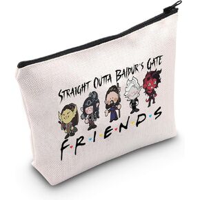 WCGXKO Novelty Gamer Gift Straight Outta Baldur’s Gate Zipper Pouch Makeup Bag (B-Outta Baldur Gate), beige