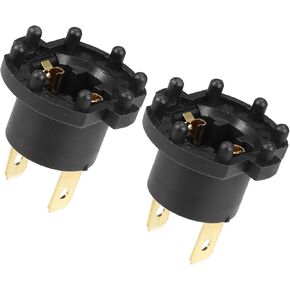 Motoforti Headlight Low Bulb Holder Socket, for Mazda 3 2004-2009, Plastic, B28V510A3, Black, 2pcs