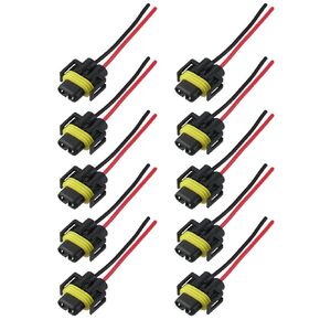 BYOBYO 10Pcs H11 H8 880 881 Socket Female Wire Harness,Heavy Duty Wiring Adapters,Plug Connector with Wiring Harness for Headlight Fog Light