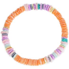 Puka Shell Bracelet for Women, Boho Handmade Natural Seashell Colorful Stackable Stretch Bracelets Party Beach Jewelry Gift.