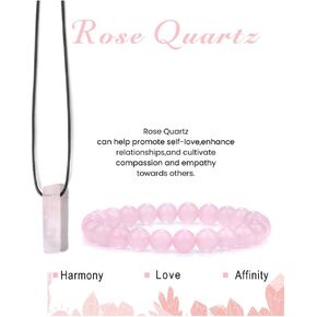 Anxiety Stress Relief Yoga Bracelets Necklace Set Natural Stone Necklace Mantra Stretchy Beads Bracelets with Message Card