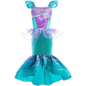 Dressy Daisy Princess Mermaid Dress for Toddler Little Girls Fancy Halloween Costumes Birthday Party Outfits