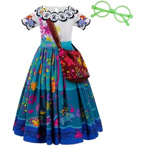 فستان أنيق من Dressy Daisy Magical Family Girls Maribel Isabella أزياء الهالوين مع حقيبة ونظارات وشعر مستعار مقاس 2T إلى 10 in Kuwait