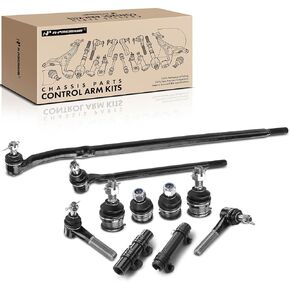 A-Premium Set of 10, Front Upper & Lower Ball Joint, Inner Outer Tie Rod End & Adjusting Sleeve, Compatible with Ford F-150 1980-1985, Bronco 1980-1985, RWD Only