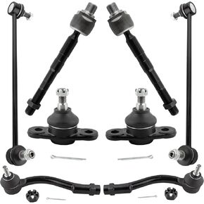 BOXI 8pcs Front Inner Outer Tie Rod Front Sway Bar Lower Ball Joints Fit for Kia Rio/Rio5 2006 2007 2008 2009 2010 2011 | K500015 K80858 K80859 ES800350 ES800349 EV800352