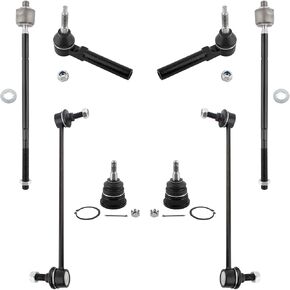 BOXI 8pcs Front Inner Outer Tie Rods Sway Bars Lower Ball Joints for Chrysler Town & Country 2008-2016 / for Dodge Grand Caravan 2008-2018 / for VW Routan 2009-2010 | K7258 ES800403 ES80646 K500082