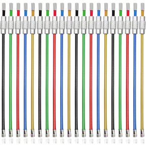 Miaostar 20Pcs Wire Keychains, CKANDAY 2mm 4 Inches Colored Key Ring Cable Loops for Hanging Luggage Tags, Keyrings and ID Tag Keepers