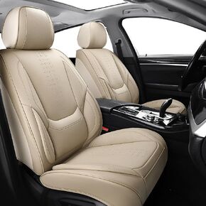 Chezope Car Seat Covers Full Set Universal Fit for Most Cars SUV Sedans Trucks Leather Car Seat Cushion Automotive Seat Cover Car Accessories Waterproof Car Seat Covers SUV (Black)