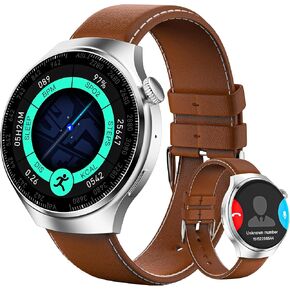 W50 Smart watch (answering/calls), 1.52-inch AMOLED HD screen round Smart watches for Men, sports mode fitness watches, IP67 waterproof Heart rate sleepmonitor smartwatch compatible Android/iPhone