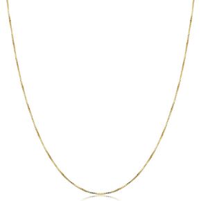 KoolJewelry 14k Yellow Gold 0.5 mm Venetian Box Pendant Chain Necklace for Women (16, 18, 20 or 24 inch)