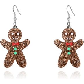 Christmas Earrings for Women Christmas Tree Bells Ugly Sweater Gingerbread Dangle Earrings Trendy Christmas Party Jewelry Stocking Stuffers Christmas Gifts 2024