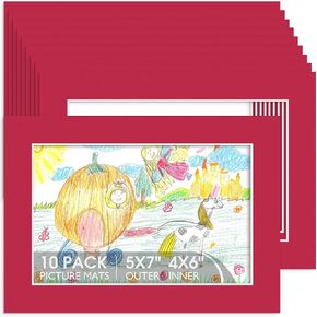 Space Art Deco, 10 Pack Picture Frame Mats, 5x7 Dignity Blue Mattes with Core Bevel Cut 3.5x5.5 Opening for 4x6 Pictures, Acid Free Photo Matting for Artwork