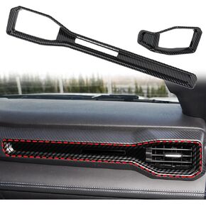 GearUp Dashboard Air Vent Outlet Cover for Ford Mustang 2024 Central Carbon Fiber Printing Dashboard Air Vent Trim