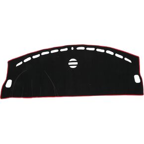 Dash Cover, Center Console Non-Slip Dashboard Carpet Mat for Jaguar XF 2009-2015 Polyester Black Red,1Pc