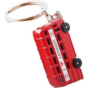 1 PCS London Souvenir Gift Mini British Landmark Keychain I Love London Red Bus Pendant Keychain London Bus Metal Key Chain for Men and Women