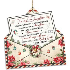 HYTURTLE to My Daughter Christmas Ornament Gifts for Daughter from Mom - Sentimental Gift for Daughter from Mother - Birthday Gifts for Daughter - Daughter Ornament 5" for Christmas Tree Decoration