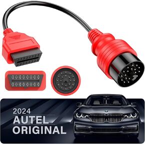 Autel Original 20 Pin to 16 Pin OBD2 Cable for BMW, OBD1 to OBD2 Diagnostic Adapter OBDII Extension Convert Connector, Work Scanner MK808S, MK900, MS906 PRO, Elite II PRO, Ultra, etc