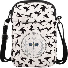 ENSIANTH Dragon Rider Crossbody Purses Bag Dragons Dark Academia Reader Gift Violet Sorrengail Fantasy Bookish Messenger Bag