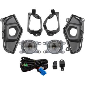 Fog Lights Lamps Assembly w/Wiring Harness & Switch Kit Compatible with 2019-2024 TO1038225 TO1039225 TO1038223 TO1039223