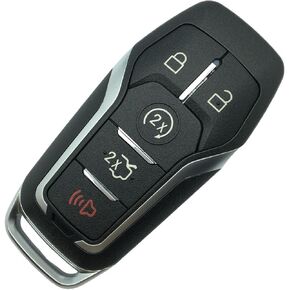Replacement Key Fob Shell Case for Ford F150 Fusion Explorer Mustang Lincoln MKZ MKC 5 Buttons Keyless Entry Remote Car Key Fob Cover Casing with Uncut Blade Blank