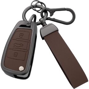Key Fob Cover with Heavy-duty Keychain for Audi A1 A3 A4 A5 A6 Q3 Q5 Q7 TT S3 R8