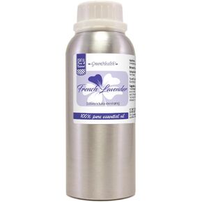 French Lavender Essential Oil – 8 fl oz (237 ml) Aluminum Bottle w/Plug Cap – 100% Pure Essential Oil – GreenHealth