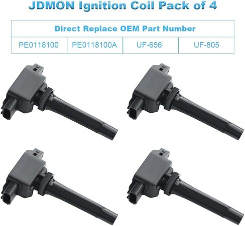 حزمة ملفات الإشعال JDMON متوافقة مع Mazda 3 2.0L 2012-2020,3 6 CX-5 2.5L 2014-2020، CX-3 MX-5 Miata 2.0L 2016-2018، CX-5 2.0L 2013-2018 Repalce UF-656 PE0118100 PE0118100A 4 قطع in Saudi Arabia