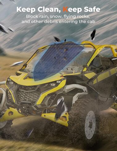 KEMIMOTO Front Windshield Compatible with Can Am Maverick R 2024+ Scratch Resistance PC Windscreen Dustproof Rainproof Full Window in Saudi Arabia